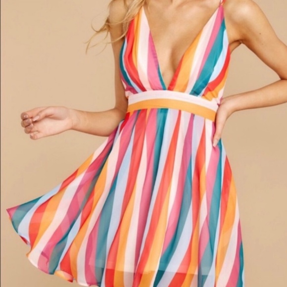 Dresses & Skirts - Rainbow Stripe Dress Med Lg
